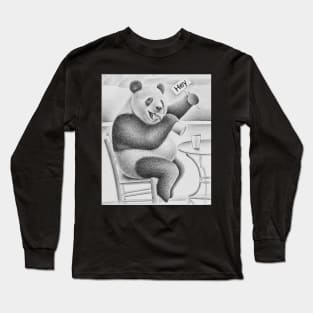 Drawing Panda Sign Long Sleeve T-Shirt